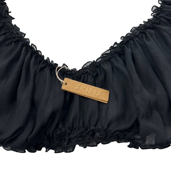 SKIMS‎ Romance Chiffon Crop Top Onyx 2X - Picture 5 of 12